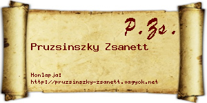 Pruzsinszky Zsanett névjegykártya