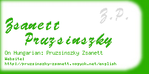 zsanett pruzsinszky business card